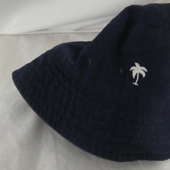 H&M | 6-8 years | Navy Cotton Bucket Hat With White Embroidered Palm Tree - Picture 4 of 9